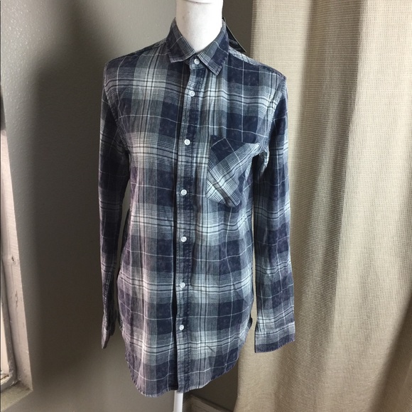 Original use plaid button down-fighter pilot blue - Picture 3 of 7